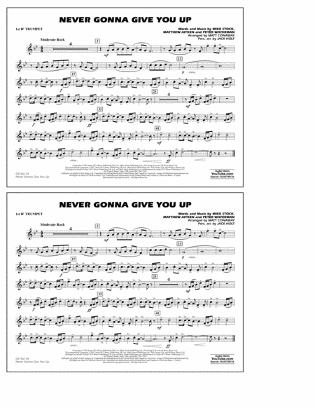 never gonna give you up notes